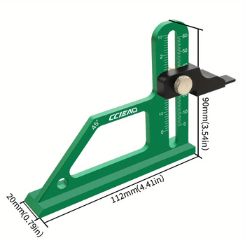 Μετρητής ύψους για ξυλουργικά έργα σε CNC τραπεζάκι πριονοκοπτικό εργαλείο, CCIEAO, διπλή κλίμακα μετρικών/ίντσων, 1 σετ, οικιακή χρήση