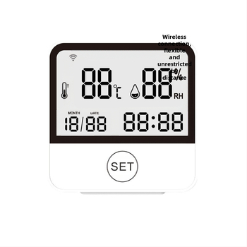 PA-010 Безжичен датчик за температура и влажност с мобилно приложение, дистанционна аларма и двойно дисплей термометър-хигромер (Модел PA-010 • Безжичен • -40 до 125 °C • Звуков сигнал)