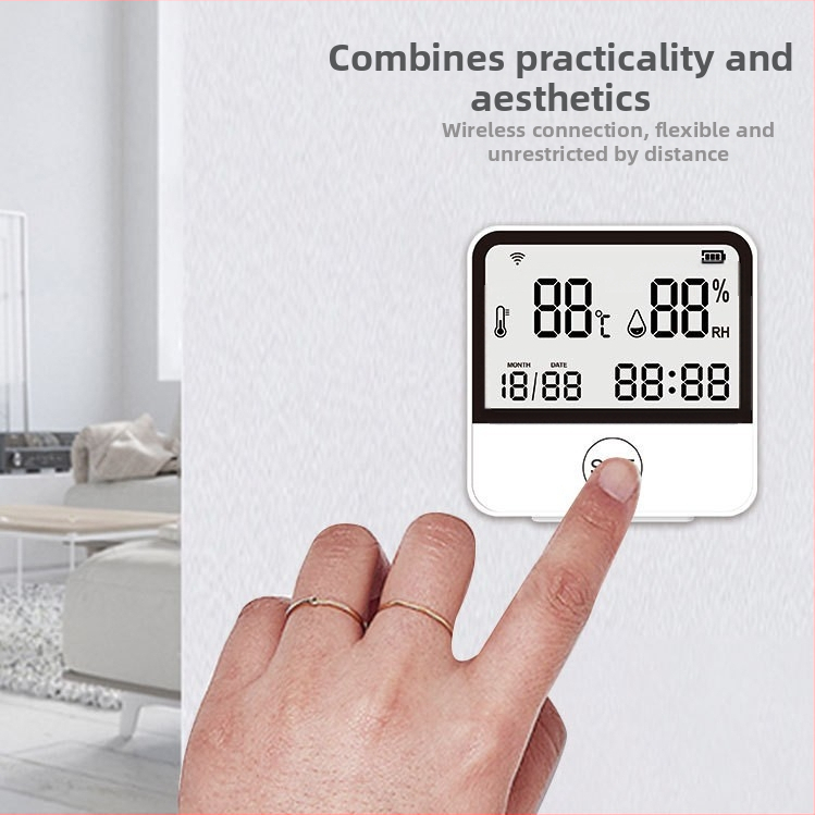 PA-010 Безжичен датчик за температура и влажност с мобилно приложение, дистанционна аларма и двойно дисплей термометър-хигромер (Модел PA-010 • Безжичен • -40 до 125 °C • Звуков сигнал)