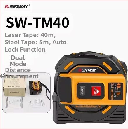 Лазерен измервател на разстояние SW-TM60 серия, модел SW-TM60; обхват 40–60 m, точност ±2, захранване 1.5V AA×2