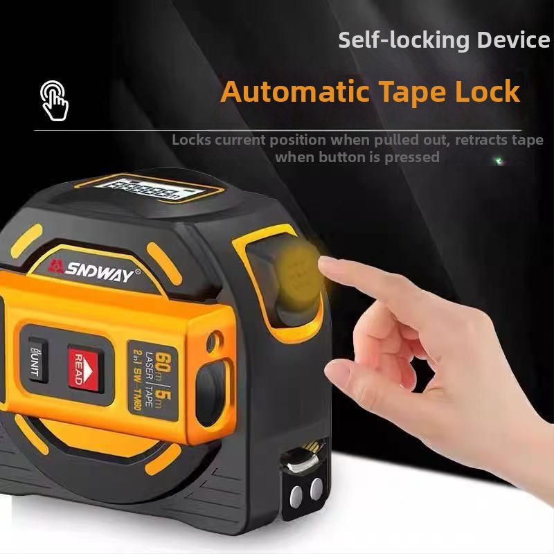 Лазерен измервател на разстояние SW-TM60 серия, модел SW-TM60; обхват 40–60 m, точност ±2, захранване 1.5V AA×2