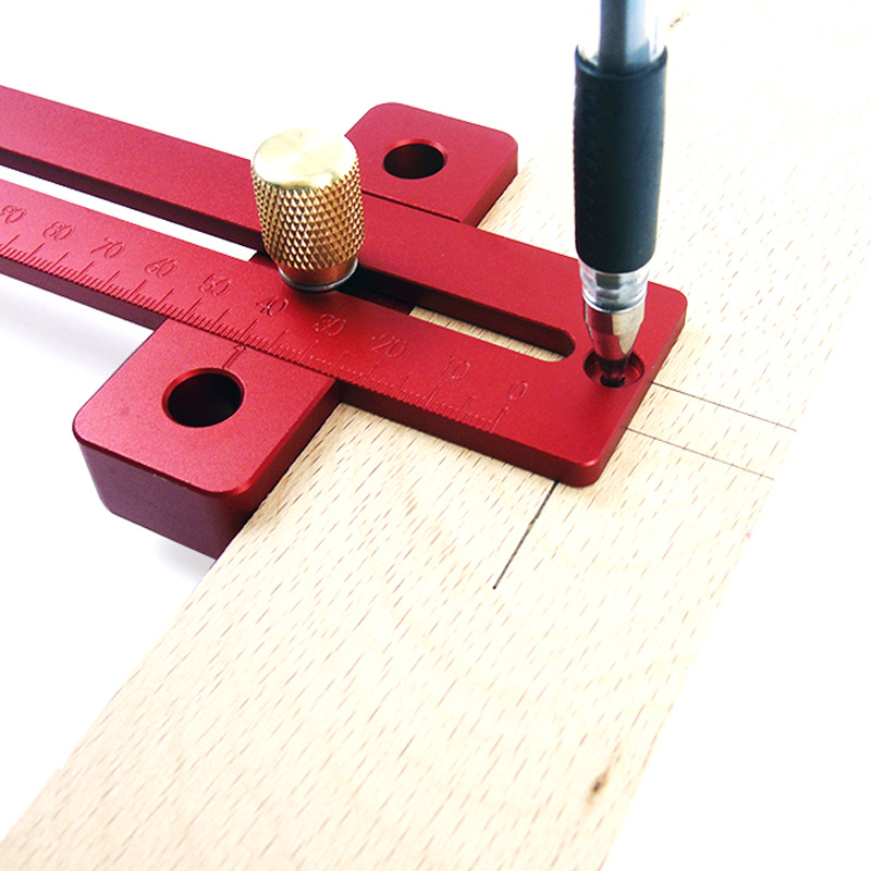 T-270 asztalos vonalzó T-formájú jelölő eszköz alumínium ötvözetből, Fengsen márka; súly 0,2 kg; standard: metrikus/imperiális; készlet: 1 db