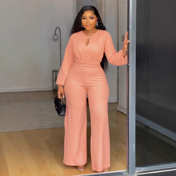 Venia ολόσωμο jumpsuit, Temperament Commuting Style, πολυεστέρας, μακριά μανίκια, άνοιξη 2025