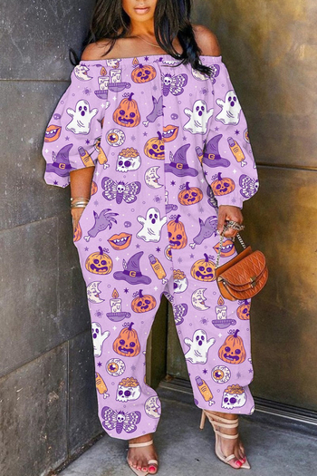 Ολόσωμος συνδυασμός από πολυεστέρα με μακριά μανίκια, φαρδιά γραμμή παντελονιών, μέση μεσαία, φθινοπωρινό 2023