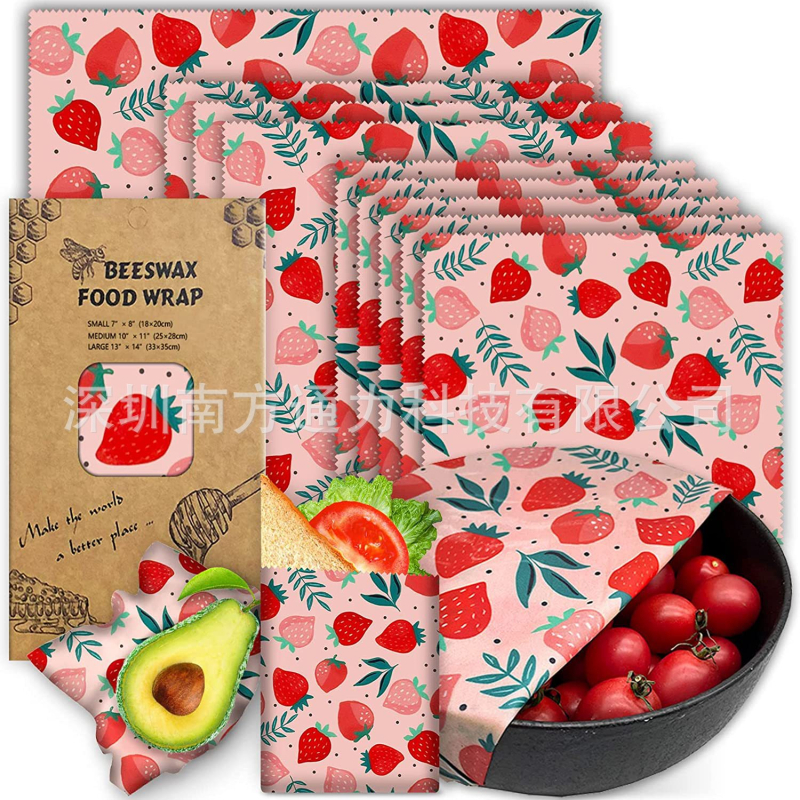 Beekinn восъчни обвивки за храна, комплект от 9 броя, плат с восъчно покритие, хранителен клас, опаковка от хартия