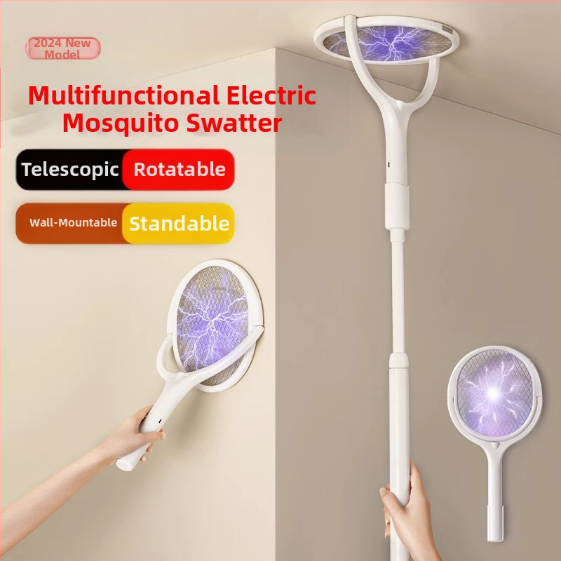 Електрическа мухобойка за комари с регулируем ъгъл, въртене и телескопична конструкция, ABS, Anne diary