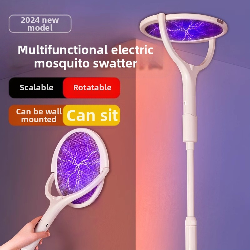 Електрическа мухобойка за комари с регулируем ъгъл, въртене и телескопична конструкция, ABS, Anne diary