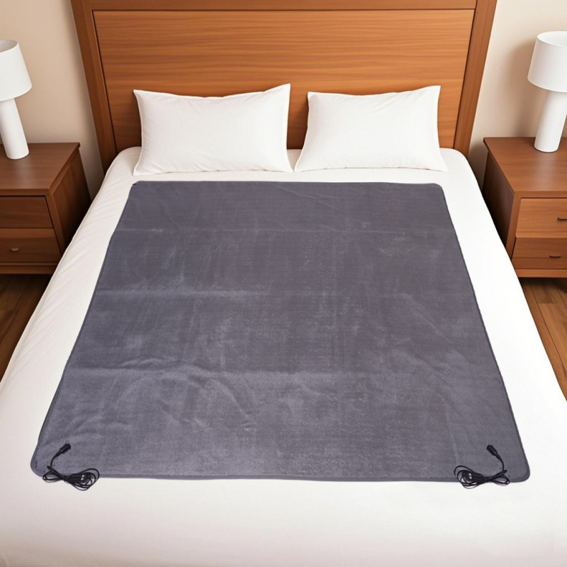 Elektrinė antklodė su USB maitinimu, 5V, 10W, veliūro audinys + kvėpuojantis medvilnės-linų mišinys, dviejų valdymo režimų, tinkama dvigulei lovai