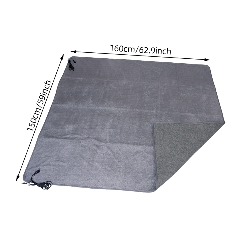 Elektrinė antklodė su USB maitinimu, 5V, 10W, veliūro audinys + kvėpuojantis medvilnės-linų mišinys, dviejų valdymo režimų, tinkama dvigulei lovai