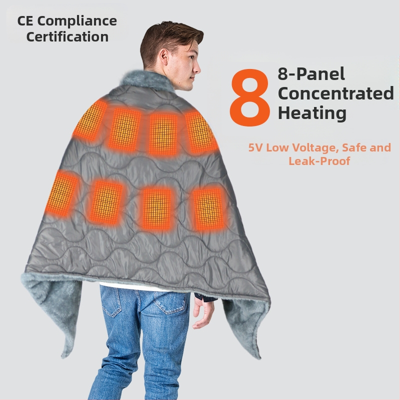 Електрическо одеяло с USB захранване, 5V, 10W, 3 нива на температура или автоматичен контрол, подходящо за едно- или двойно легло.