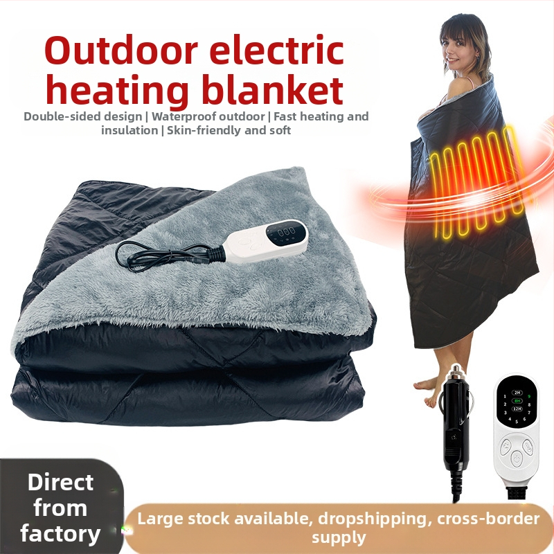 FEBORY 12V automobilių maitinimo elektrinė antklodė, sintetinis pluoštas, modelis TT-100x75-1x, vieno valdiklio, 72W