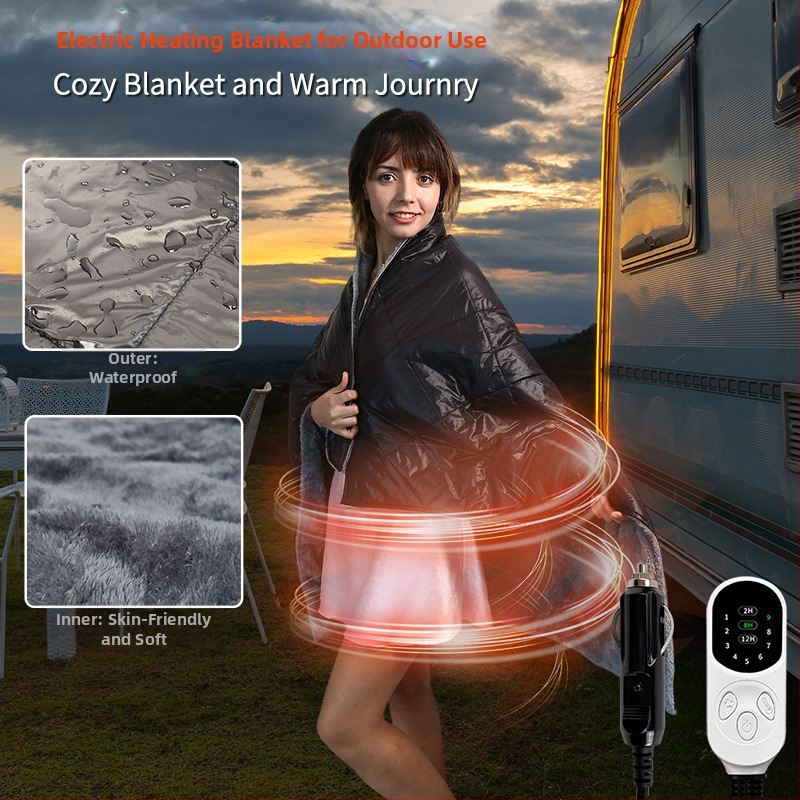 FEBORY 12V elektrická deka, syntetické vlákno, model TT-100x75-1x, jediné ovládanie, 72W