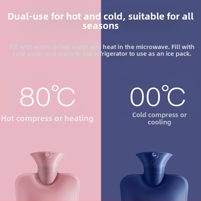 Yimsner бутилка за гореща вода, пълнена с вода, от високоплътен PVC, за ръце и крака, двойна употреба – топло и студено.