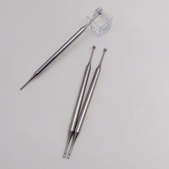 Daimei точкова масажна пръчка от неръждаема стомана за масаж на меридиани и акупресия, 140×12 мм, 58 г