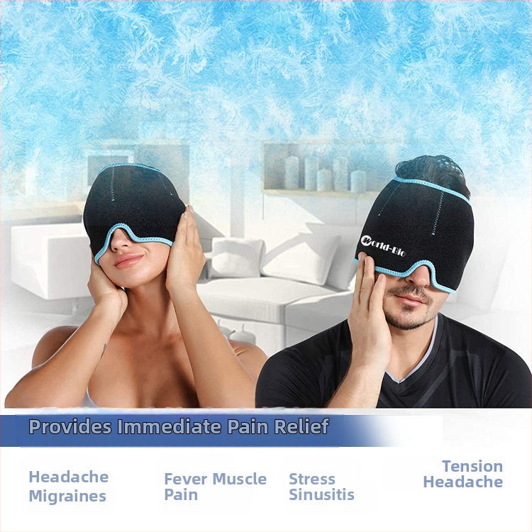 Гелева ледена шапка за глава за охлаждане и физиотерапия | нейлонова материя, гел пълнител, 860 г