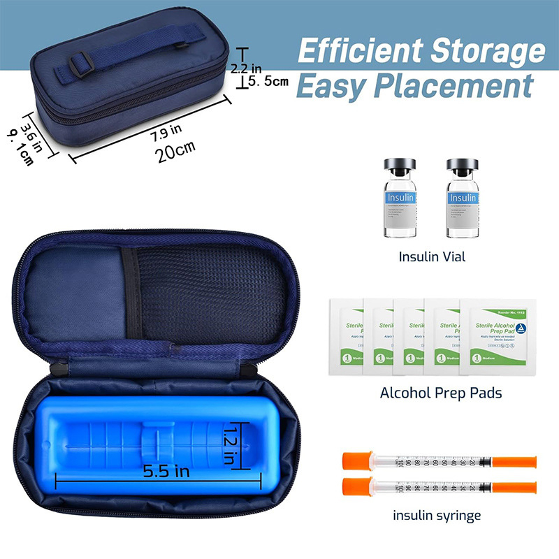 Inzulinės saugojimo krepšys su izoliacija, Oxford audinys, modelis YD-13, pritaikomas, logotipų spausdinimas įmanomas