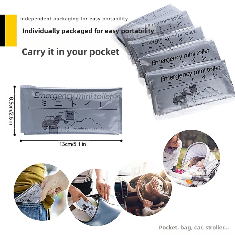 Автомобилна спешна уринна торбичка, преносима и еднократна, за мъже и жени, PE материал, капацитет 600–700 ml