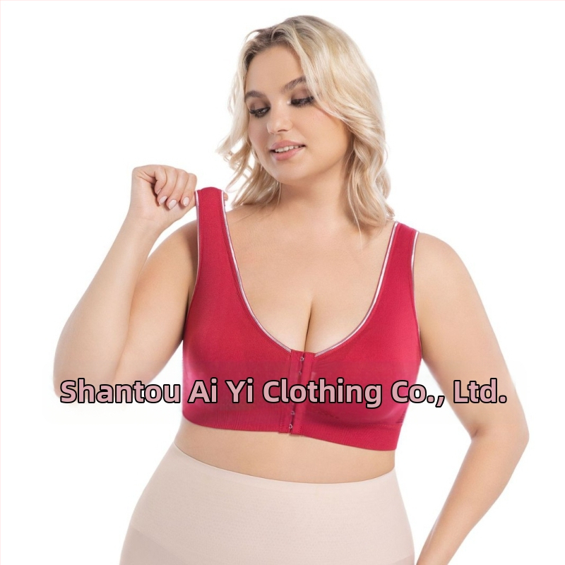 Bezdrôtová podprsenka s predným zapínaním a otvoreným chrbtom, vzdušná a pohodlná; košíčky 3/4 s penovou výstelkou; hlavný materiál: nylon s 50–70% elastánu; podšívka elastán 30–50%