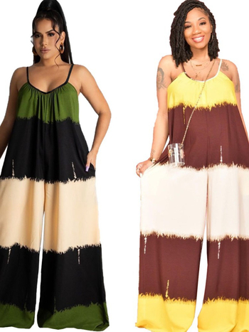 Női nyomtatott ujjatlan overál, kötött, poliészter-elasztán keverék, 90-95% elasztán, nyár 2022