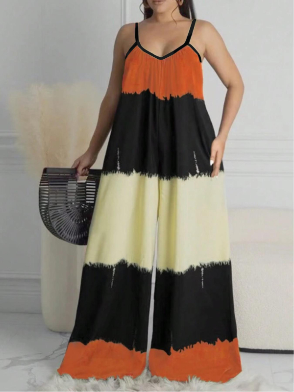 Női nyomtatott ujjatlan overál, kötött, poliészter-elasztán keverék, 90-95% elasztán, nyár 2022