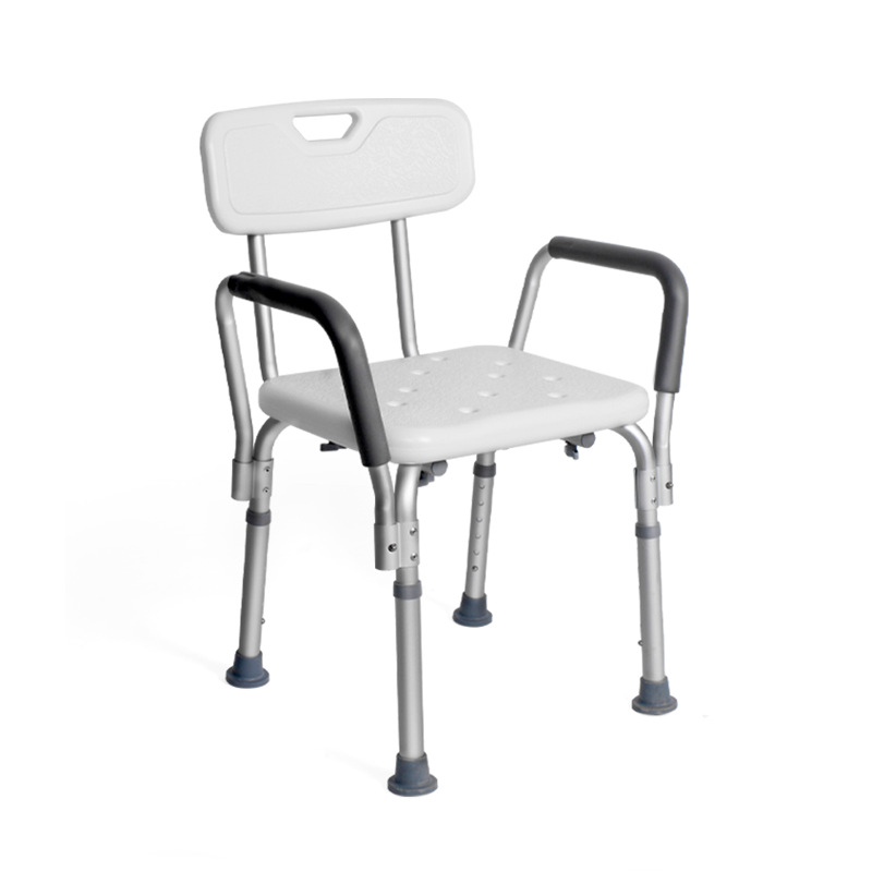 Aliuminio lydinio vonios kėdė senjorams su EVE pagalvėle, neslystanti, reguliuojama