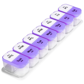 Κουτί χαπιών A-273, 7-ήμερο, 14 διαμερίσματα, πλαστικό (PC+PP), ανθεκτικό στη σκόνη, 1 L