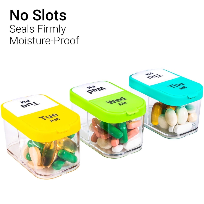 A-273 Gyógyszeres doboz, 7 napos, 14 rekeszes, műanyag (PC+PP), porálló, 1L