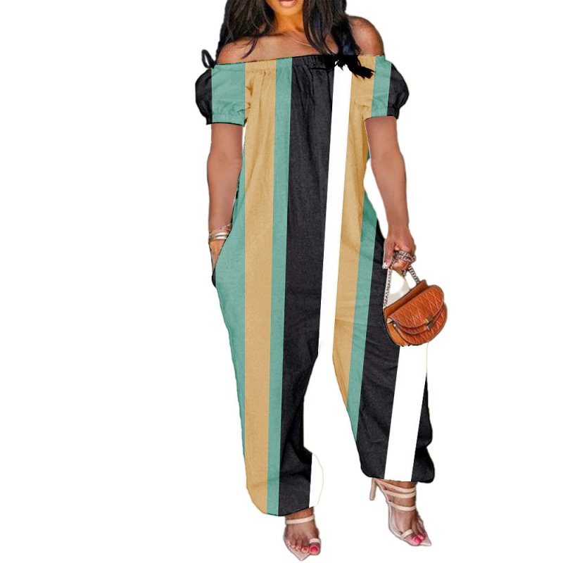 Egyszínű overál buborékos ujakkal, lazán szabott derékkal, egyenes szárú nadrág, poliészter-spandex keverék