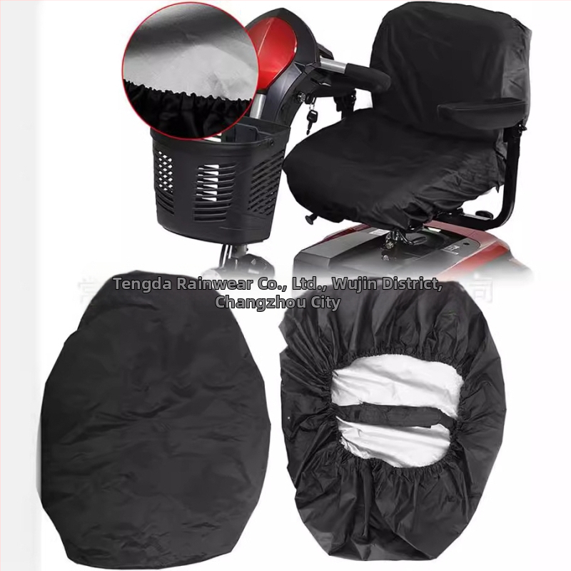 Покривало за дъжд на възглавничка за електрическа инвалидна количка/скутер; прахоустойчиво и водоустойчиво; еластично увиване; материал Oxford плат/полиестер тафта; възможност за печат на лого.