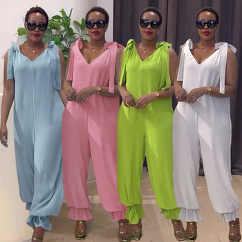 S11000 Ujjatlan overál, poliészter, laza szabású, széles lábú, pántos dizájn, 2025 tavasz, Venia