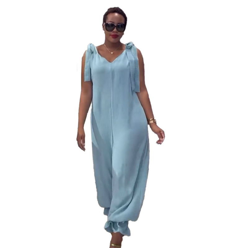 S11000 Ujjatlan overál, poliészter, laza szabású, széles lábú, pántos dizájn, 2025 tavasz, Venia