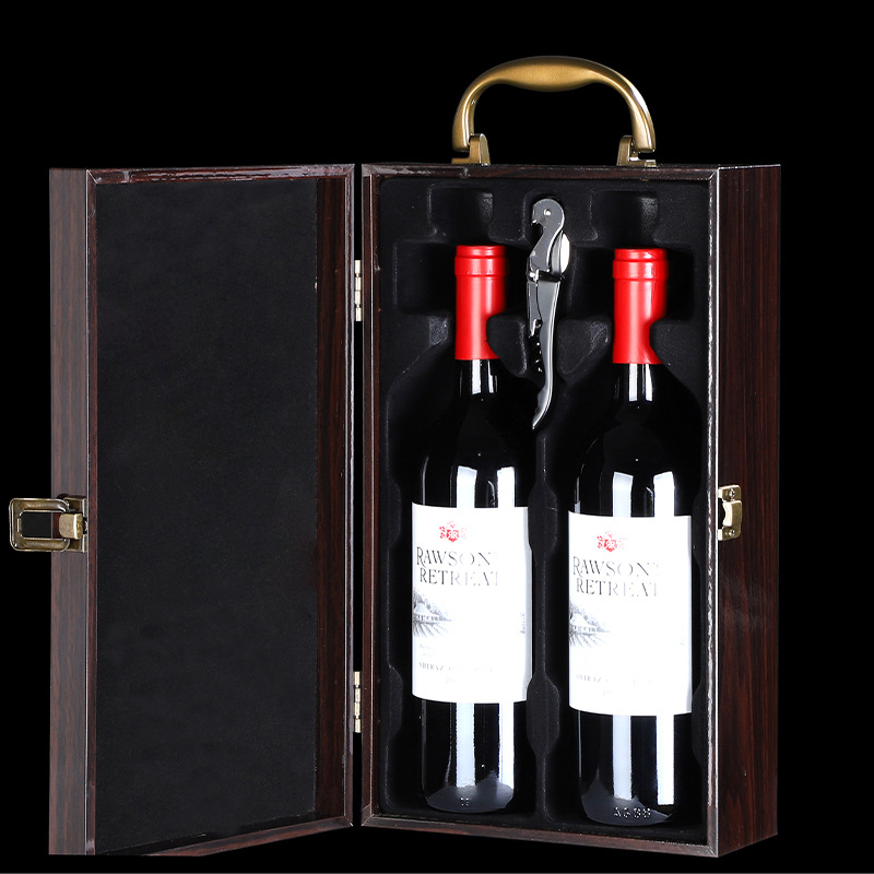 Ξύλινο διπλό κουτί δώρου κρασιού με αξεσουάρ — MDF κουτί τύπου βιβλίο, μάρκα Jianfeng, Premium Collection