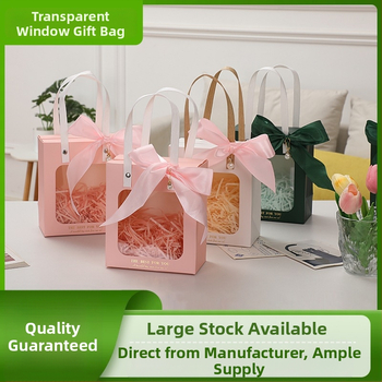 Прозрачна чанта за подаръци с прозорец, горещо щампована върху бял картон, чанта за подарък за червило, моден аксесоар