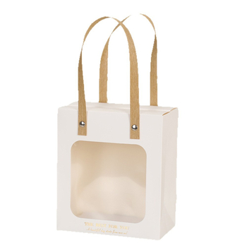 Прозрачна чанта за подаръци с прозорец, горещо щампована върху бял картон, чанта за подарък за червило, моден аксесоар