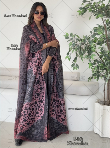 Three Small Houses plisírozott poliészter kardigán, hosszú ujjú, hosszú külső ruházat, 2025 nyár