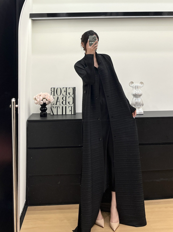 Abaya plisírozott hosszú ruha mintával, poliészter, hosszú ujjú, 2024 ősz