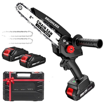 Vito електрическа верижна резачка, 21V, презареждаща се литиева батерия, стоманена верига, едноръчна работа, за открито рязане на дърва
