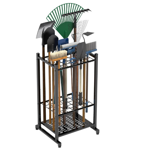 Fémből készült kerti szerszám-tároló állvány – modern, letisztult dizájn, asztali tároló és virágtartó állvány, 2025 tavasz