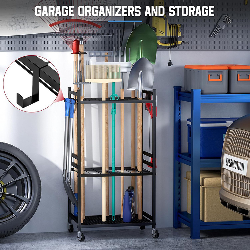 Fémből készült kerti szerszám-tároló állvány – modern, letisztult dizájn, asztali tároló és virágtartó állvány, 2025 tavasz