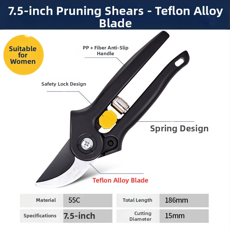 Deli ножици за подрязване със стоманени ножове SK-5, PP дръжки, за подрязване на клонки и плодни дървета