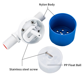 LCAUTOMATA Plastični plutajući ventil za kućne spremnike vode, kuglastog tipa, regulacija razine vode