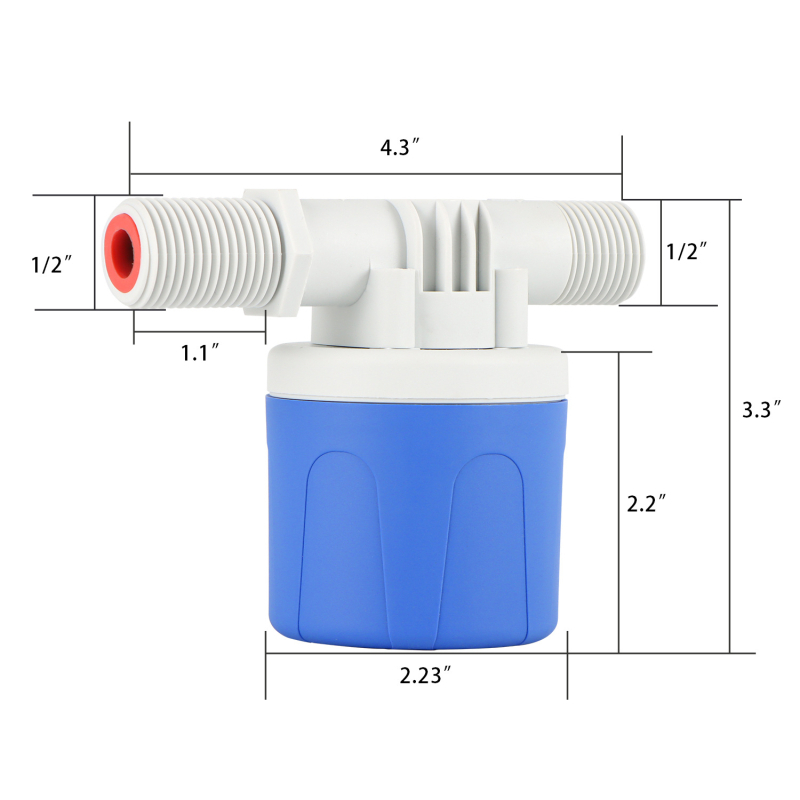 LCAUTOMATA Plastični plutajući ventil za kućne spremnike vode, kuglastog tipa, regulacija razine vode