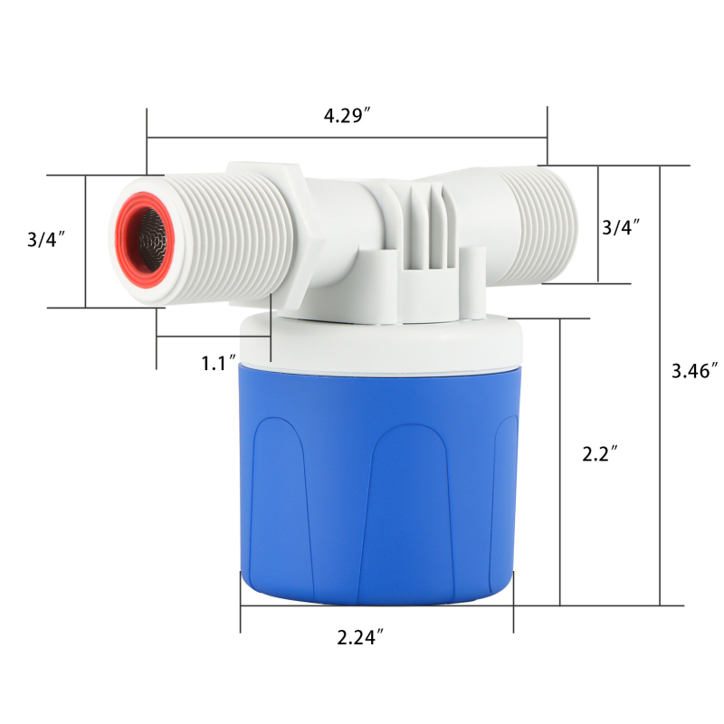 LCAUTOMATA Plastični plutajući ventil za kućne spremnike vode, kuglastog tipa, regulacija razine vode