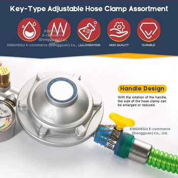 Stezaljka za crijeva od 201 nehrđajućeg čelika s ručkom – nominalni promjer 8–29 mm, promjer učvršćivanja 4–10 mm, za fiksiranje cijevi, Galaxy Valley