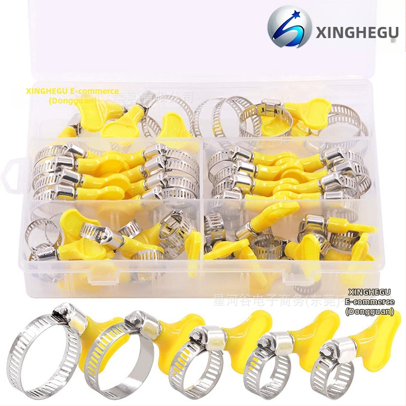 Stezaljka za crijeva od 201 nehrđajućeg čelika s ručkom – nominalni promjer 8–29 mm, promjer učvršćivanja 4–10 mm, za fiksiranje cijevi, Galaxy Valley