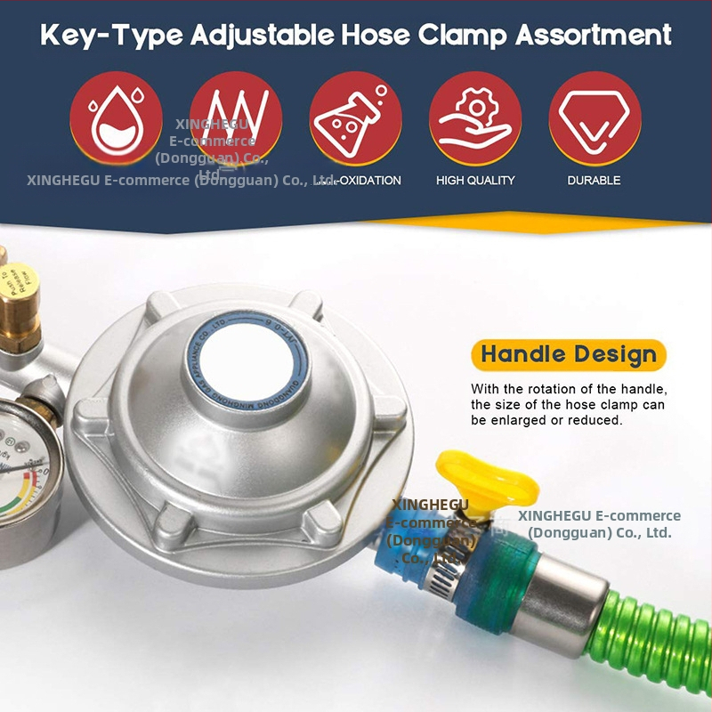Хомут за маркуч от 201 неръждаема стомана с дръжка – номинален диаметър 8–29 мм, захващащ диаметър 4–10 мм, за фиксиране на тръби, Galaxy Valley