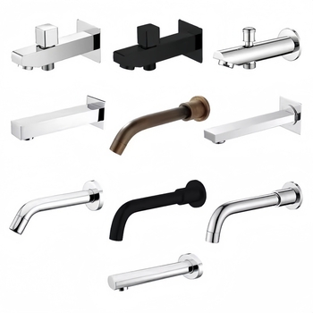 Rejtett réz csap a zuhanyhoz és mosdóhoz, menetes csatlakozás, 6 MPa, 1–80°C, modern stílus