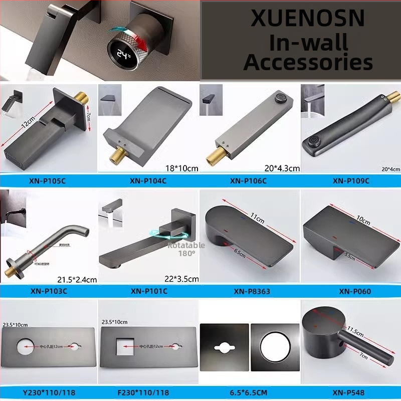 Skrytý meďový výtok pre sprchu a umývadlo so závitovým pripojením, 6 MPa, 1–80°C, moderný štýl