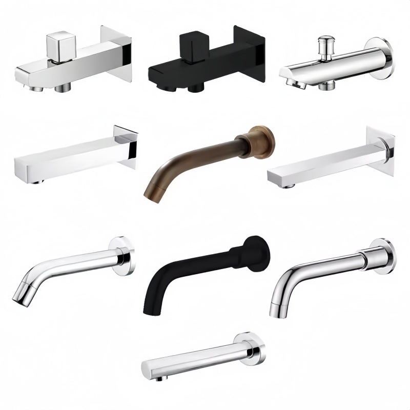 Rejtett réz csap a zuhanyhoz és mosdóhoz, menetes csatlakozás, 6 MPa, 1–80°C, modern stílus