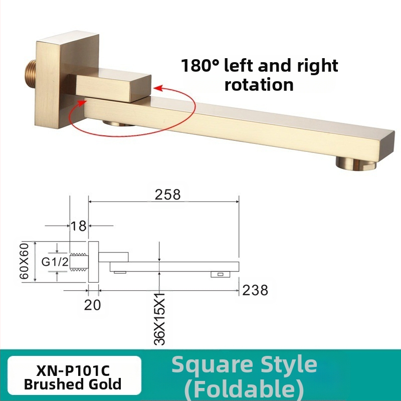 Rejtett réz csap a zuhanyhoz és mosdóhoz, menetes csatlakozás, 6 MPa, 1–80°C, modern stílus